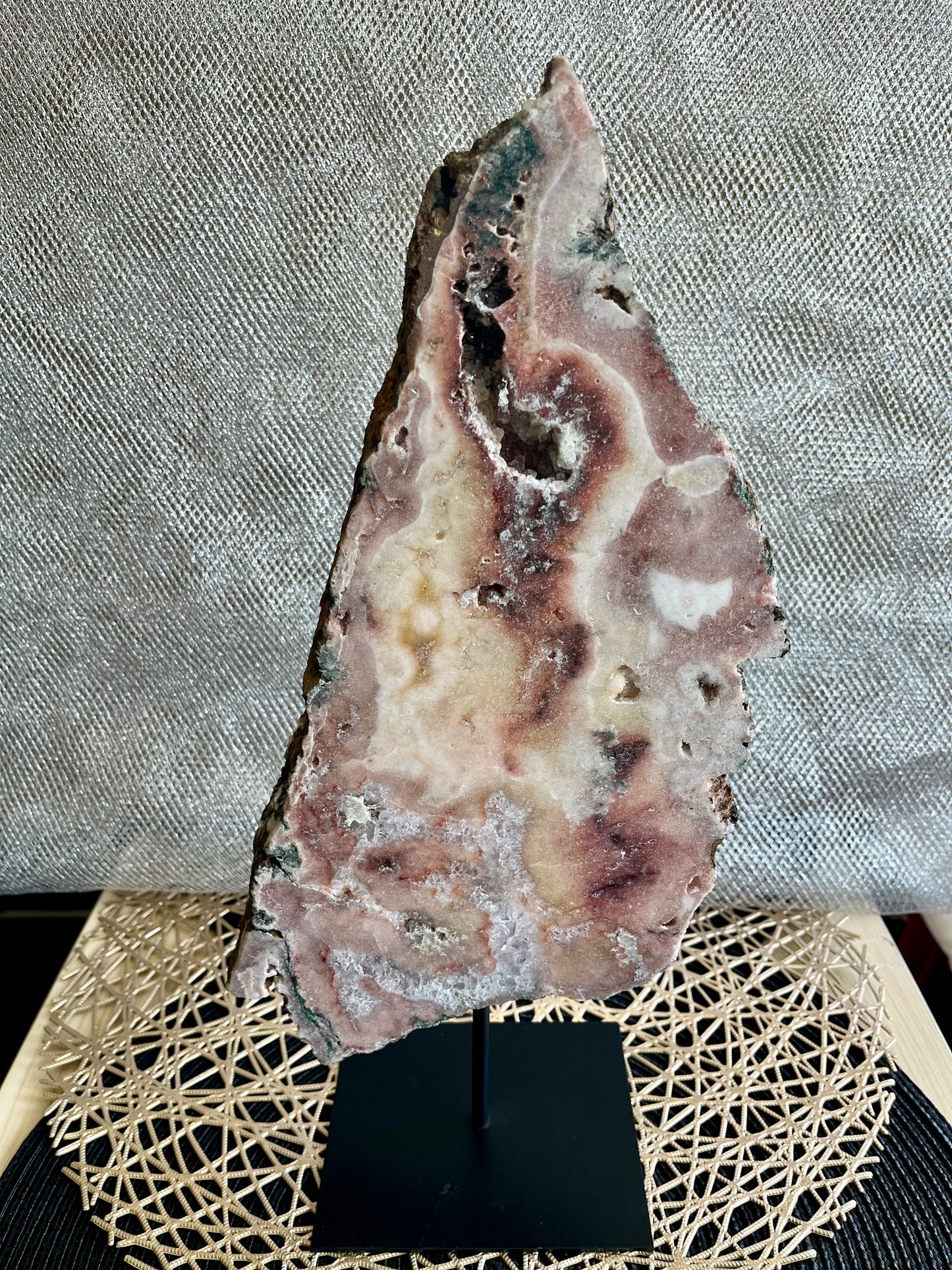 Pink Amethyst Slice w/stand