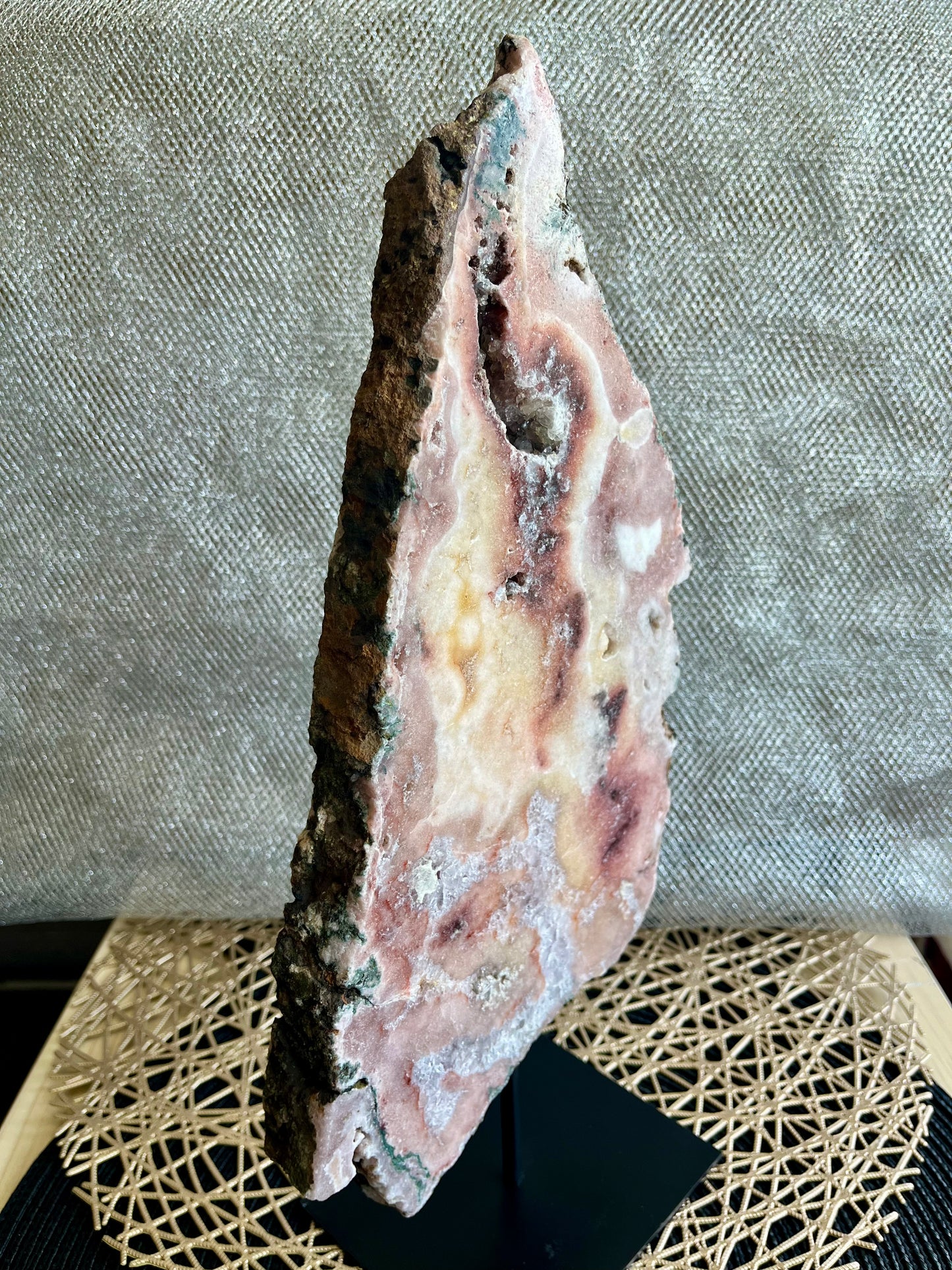 Pink Amethyst Slice w/stand