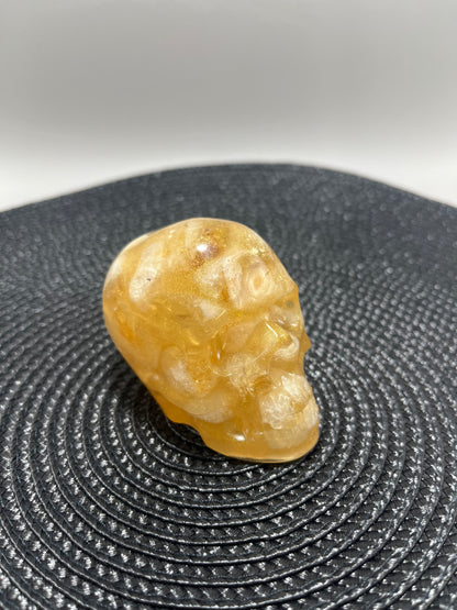 Citrine Resin Skull