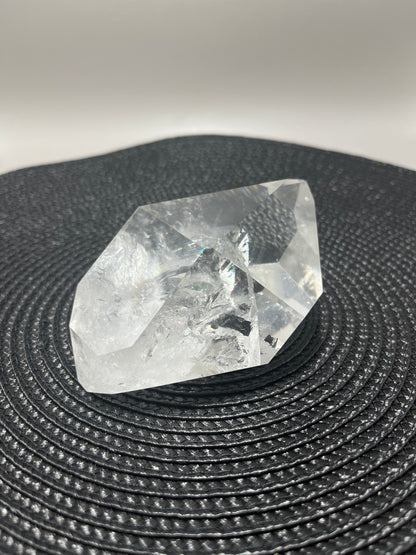 Clear Quartz with Rainbows & silver splash