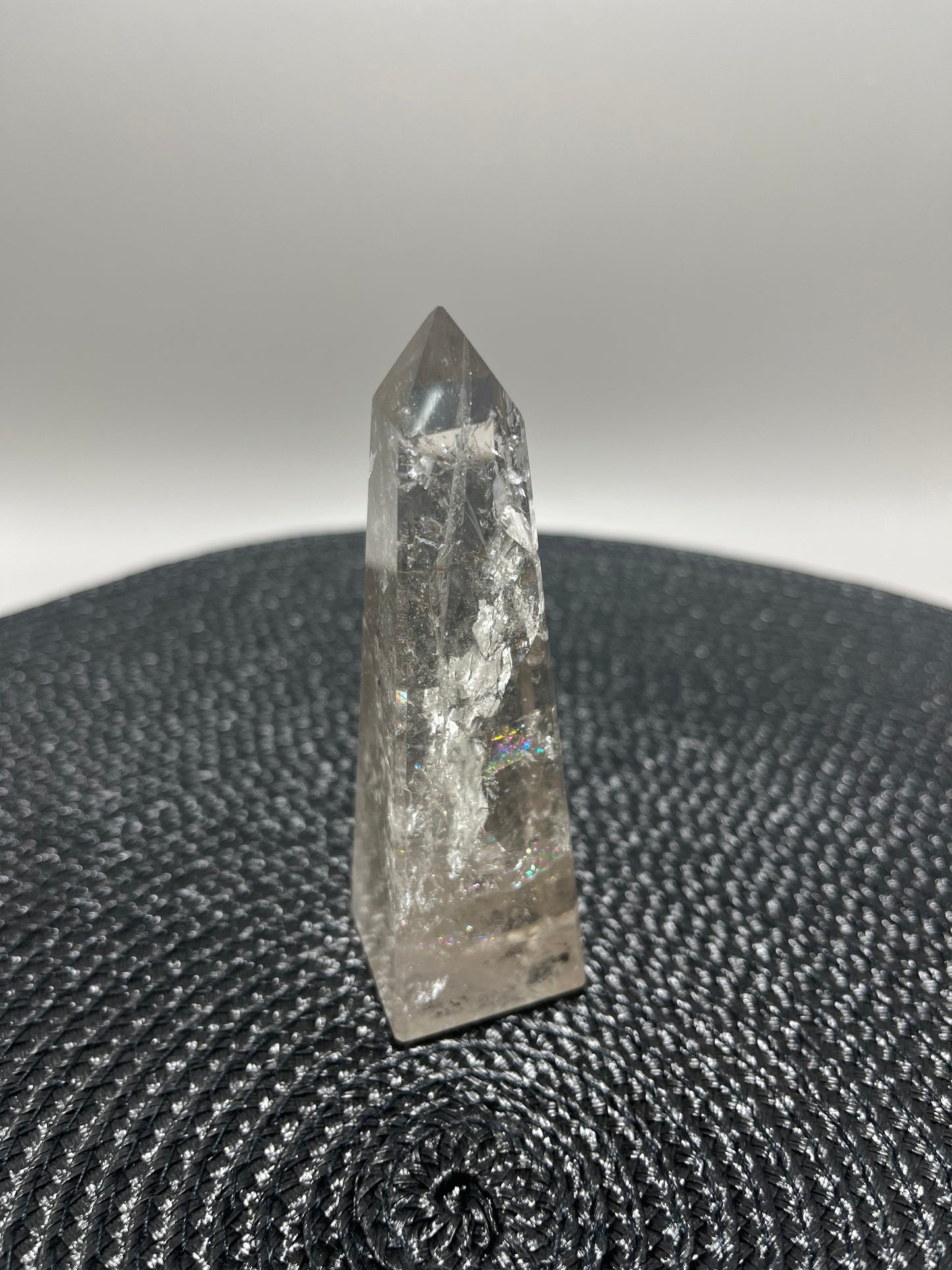 Clear Quartz Tower with Rainbow inclusions