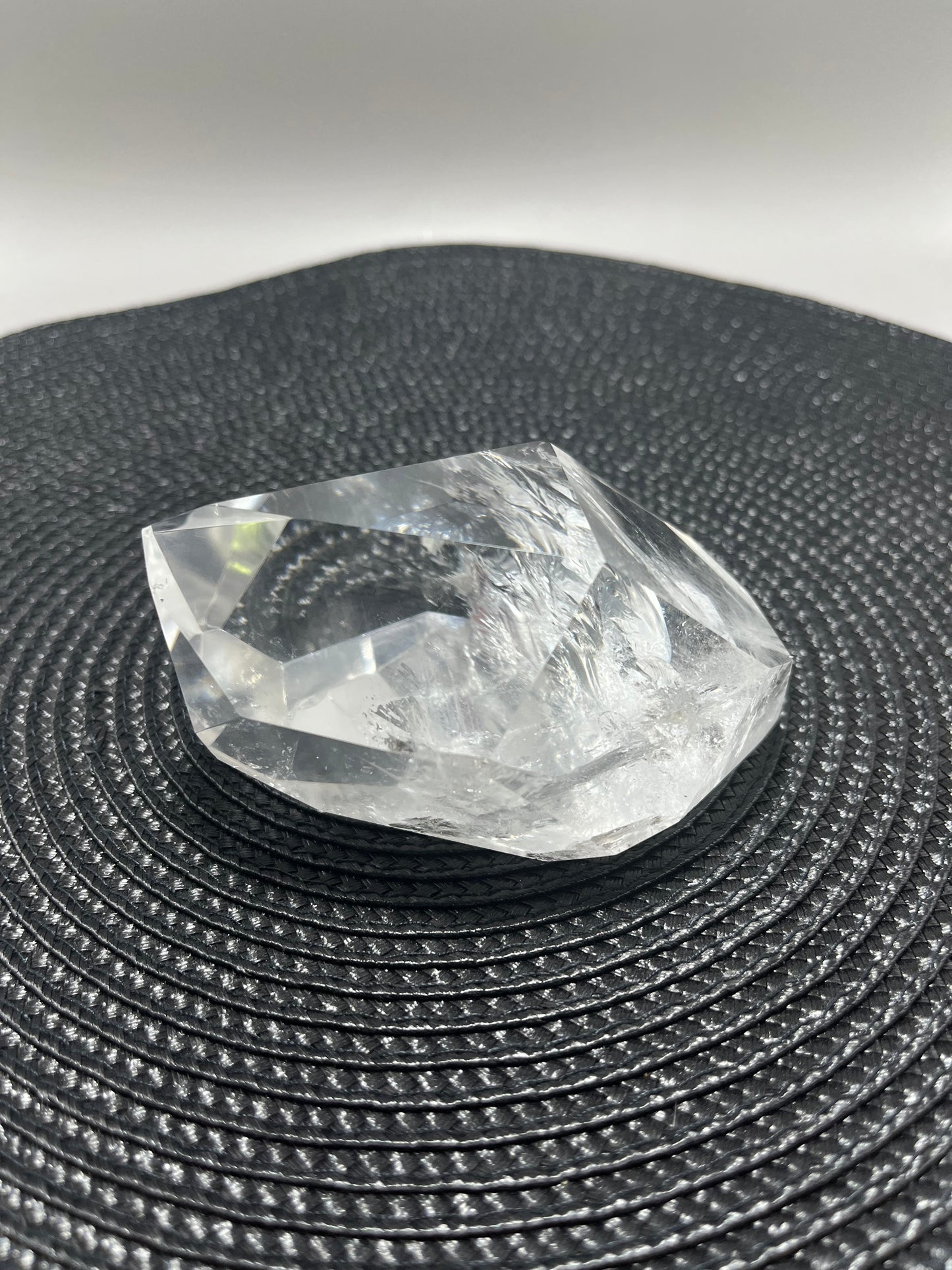 Clear Quartz with Rainbows & silver splash
