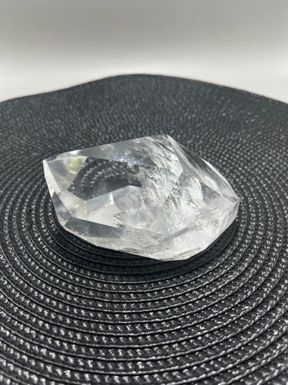 Clear Quartz with Rainbows & silver splash