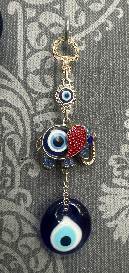 Evil Eye Elephant (red) wall hanging