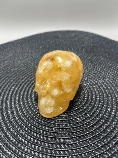 Citrine Resin Skull
