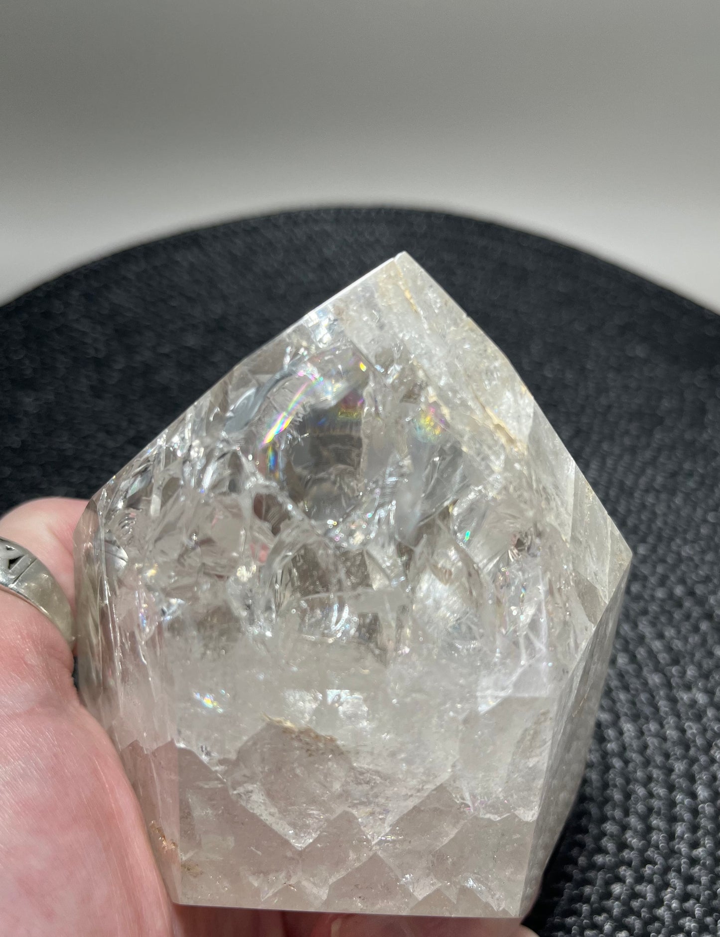 Clear Quartz with Rainbow Inclusions