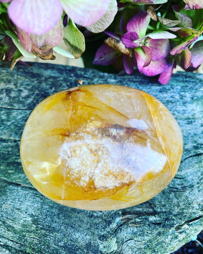 Golden Healer Quartz Palm Stone