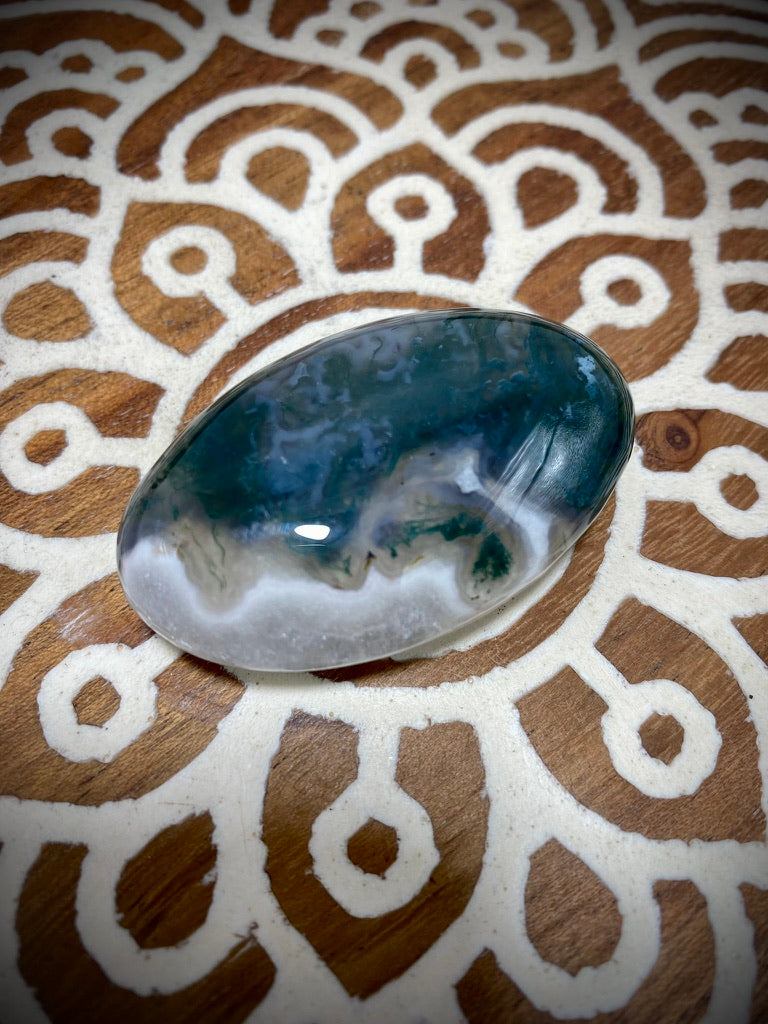 Moss Agate Palm Stone