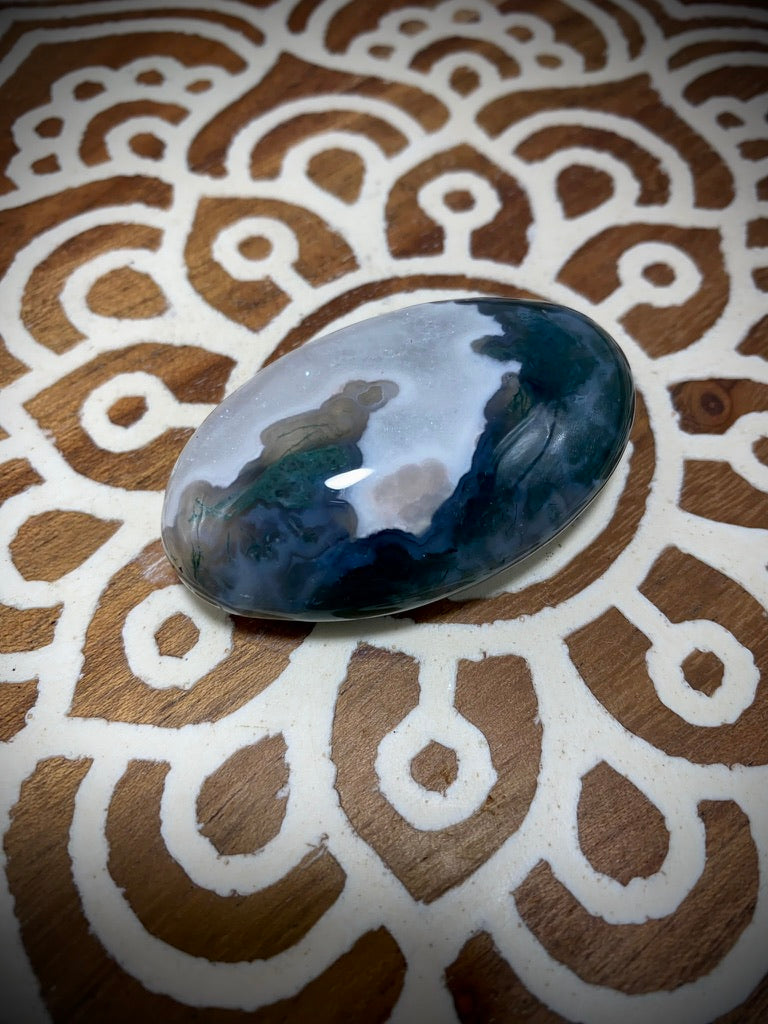 Moss Agate Palm Stone