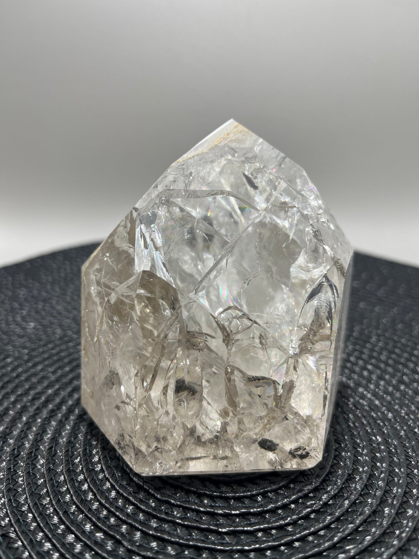 Clear Quartz with Rainbow Inclusions