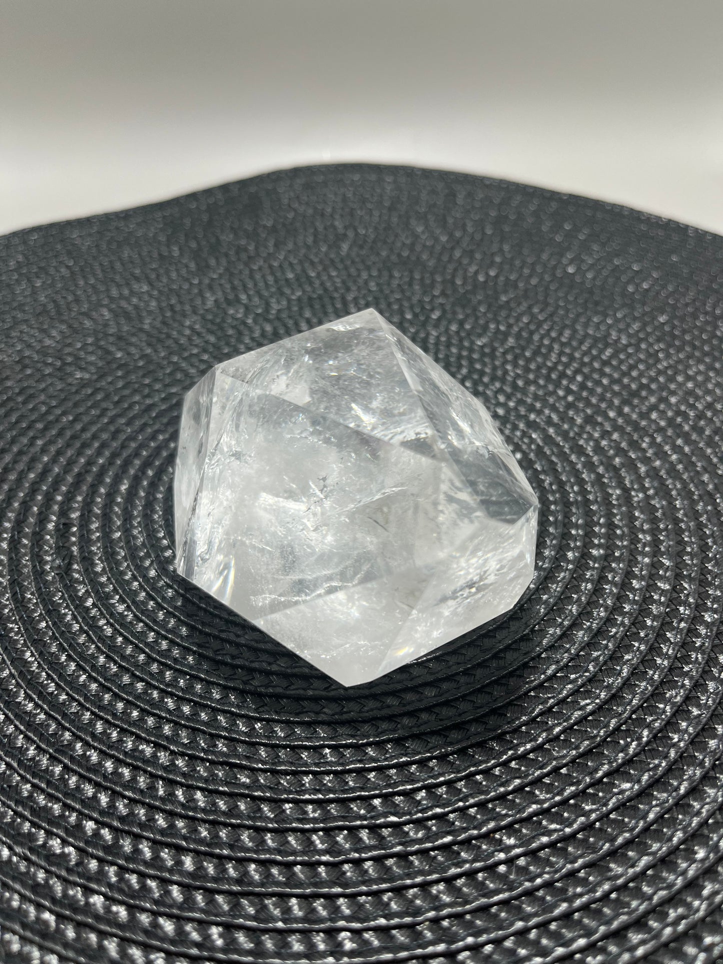 Clear Quartz with Rainbows & silver splash