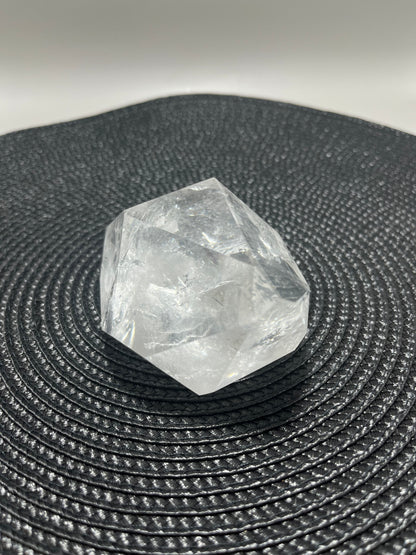 Clear Quartz with Rainbows & silver splash