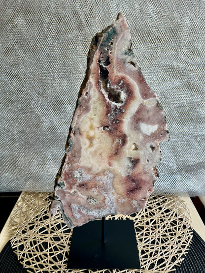 Pink Amethyst Slice w/stand