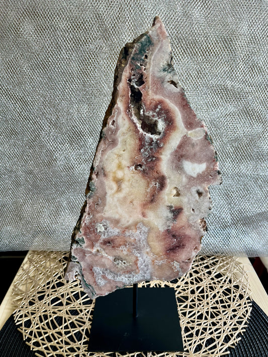 Pink Amethyst Slice w/stand