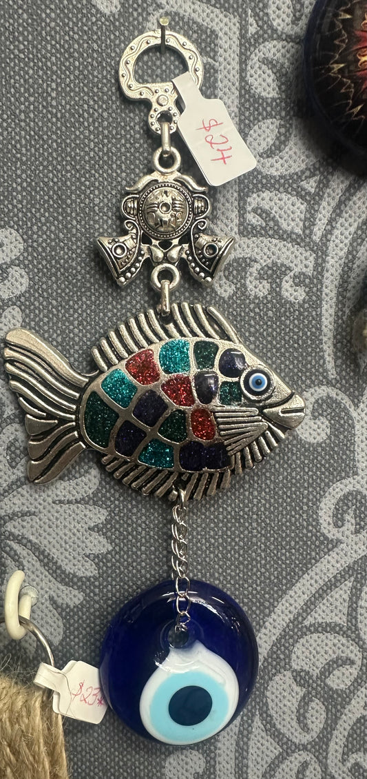 Evil Eye Fish Wall Hanging