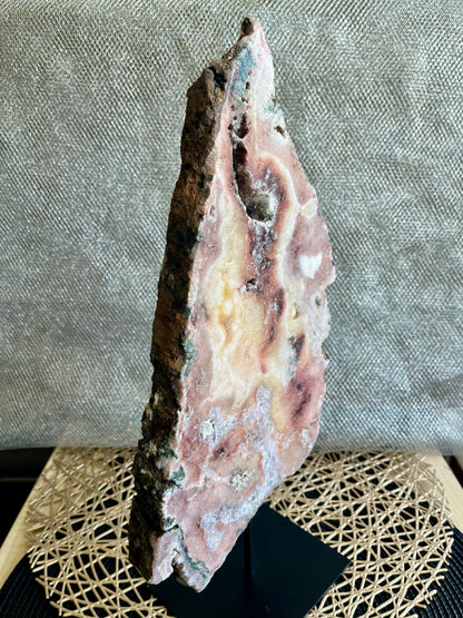Pink Amethyst Slice w/stand