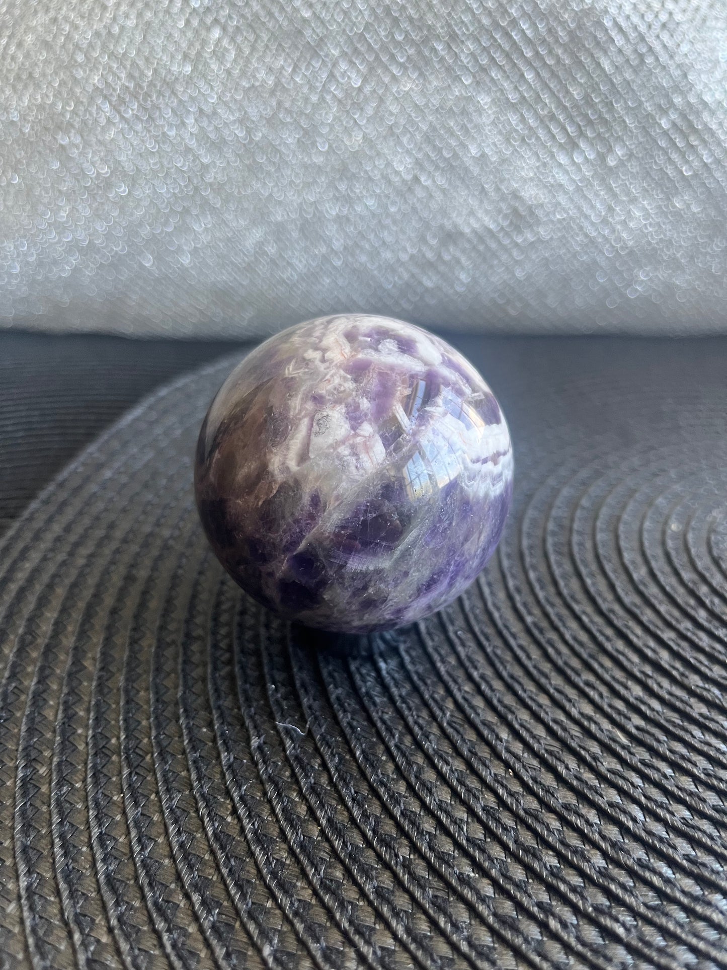 Chevron/Dream Amethyst Sphere