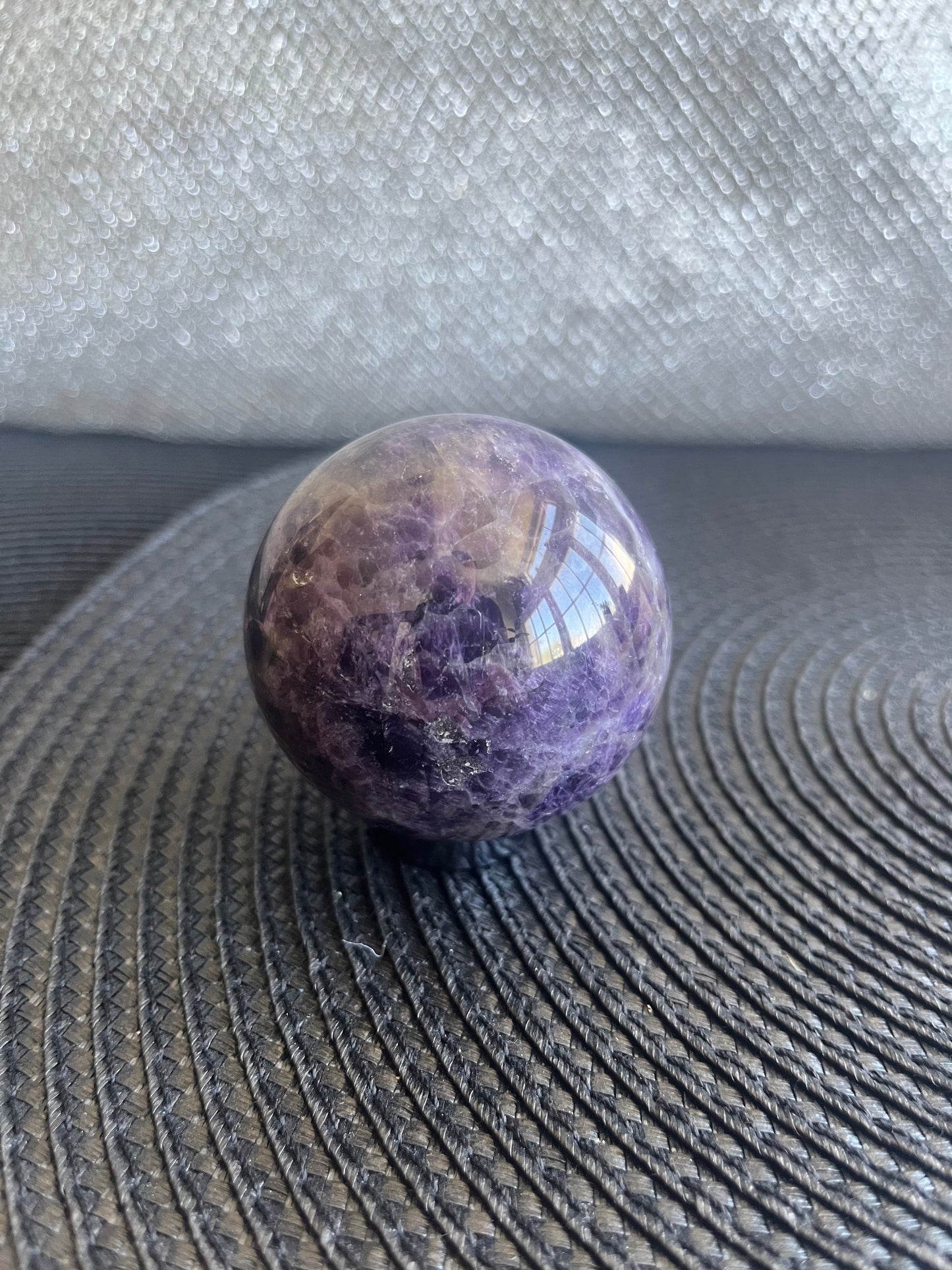 Chevron/Dream Amethyst Sphere