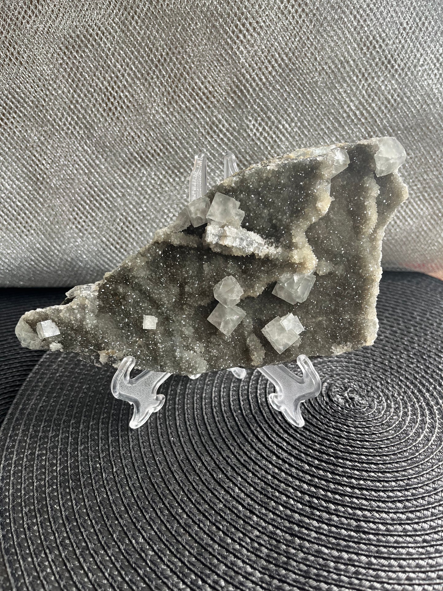Cubic Fluorite on Quartz