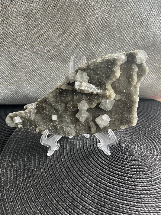 Cubic Fluorite on Quartz