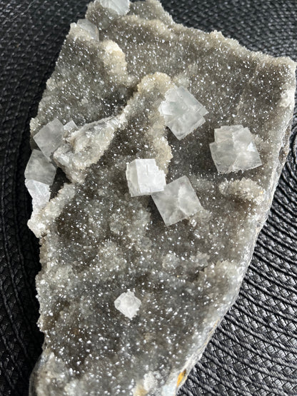 Cubic Fluorite on Quartz