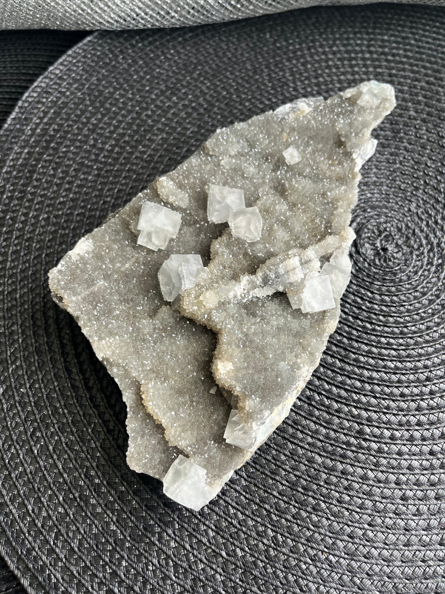 Cubic Fluorite on Quartz