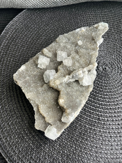 Cubic Fluorite on Quartz