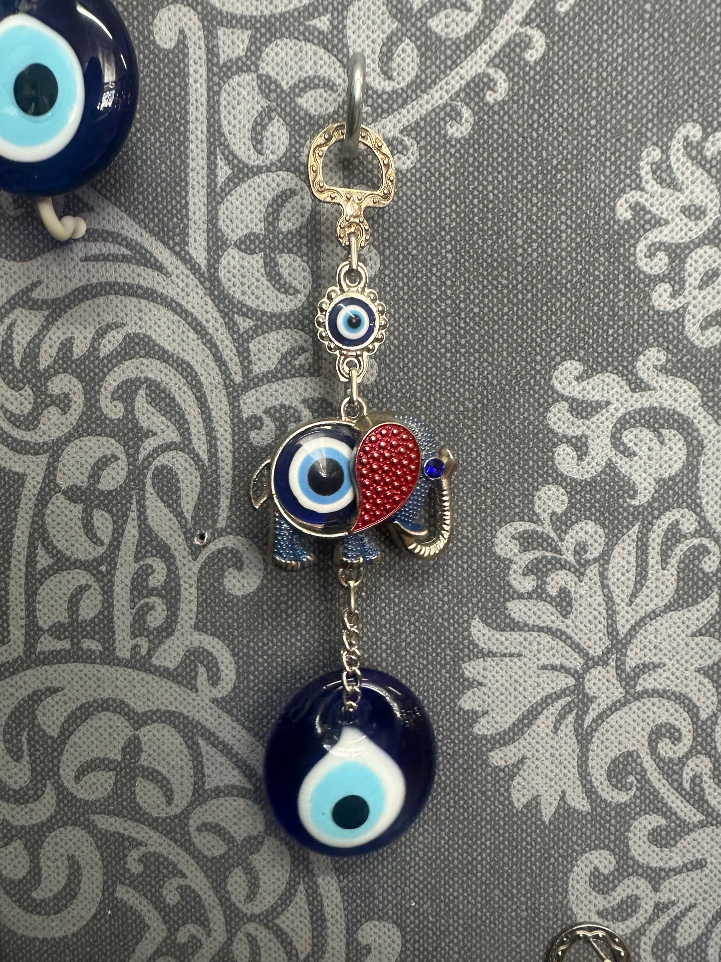 Evil Eye Elephant (red) wall hanging