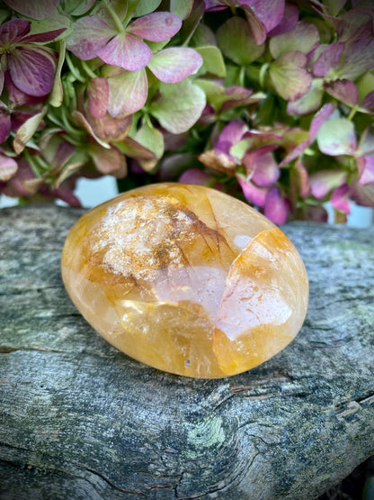 Golden Healer Quartz Palm Stone