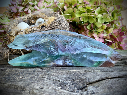 Rainbow Fluorite Carved Lizard