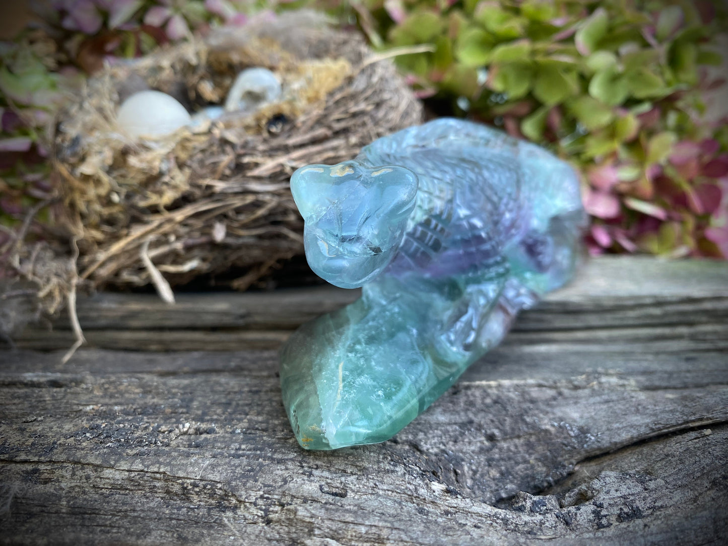 Rainbow Fluorite Carved Lizard